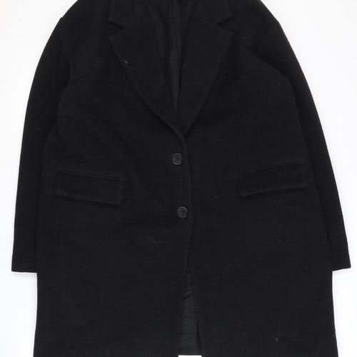 Pull & Bear Women's Black Overcoat XL