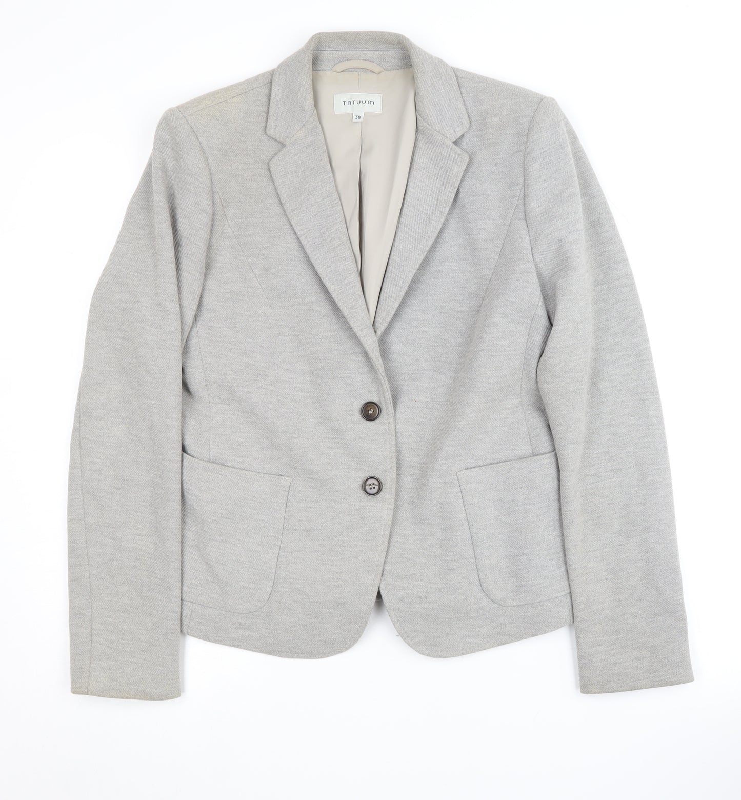 Tatuum Grey Women's Blazer Size 10 Notch Lapel Lined