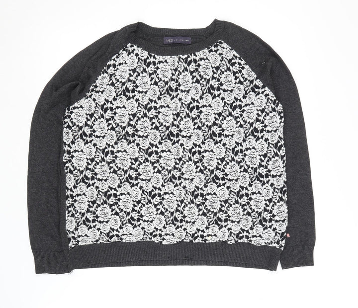 Marks and Spencer Women's Black Pullover Jumper, Size 14