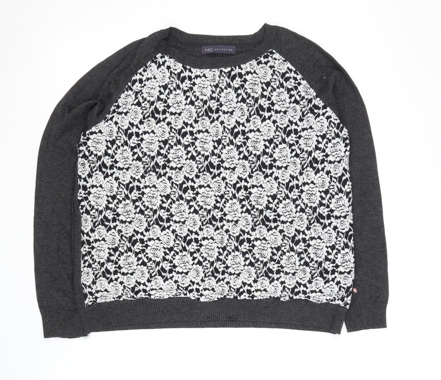 Marks and Spencer Women's Black Pullover Jumper, Size 14