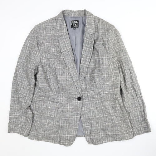 Debenhams Women's Grey Blazer Size 20 Plaid Business