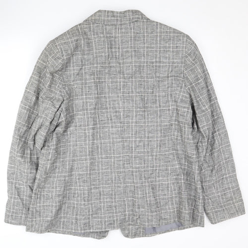 Debenhams Women's Grey Blazer Size 20 Plaid Business