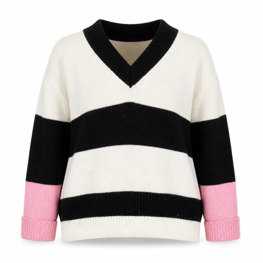 Front view of Marks & Spencer Women's XL Stripe jumper
