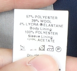 River Island Men's Blue Blazer, 40R, Polyester Wool