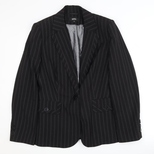 Marks and Spencer Women's Black Pinstripe Blazer UK 14