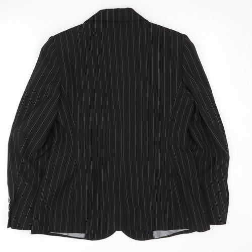 Marks and Spencer Women's Black Pinstripe Blazer UK 14
