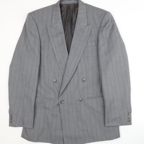 Hugo James Men's Grey Blazer, Size 38, Double-Breasted
