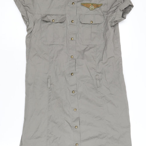 Red Herring Girls Grey Shirt Dress Age 14 with Short Sleeves