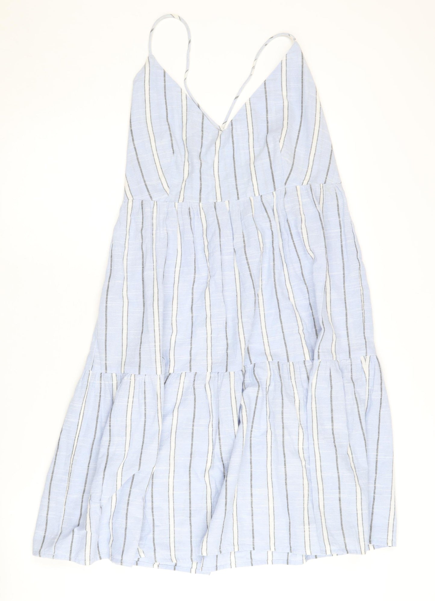 Mantaray Women's Blue Striped Cotton Summer Dress M