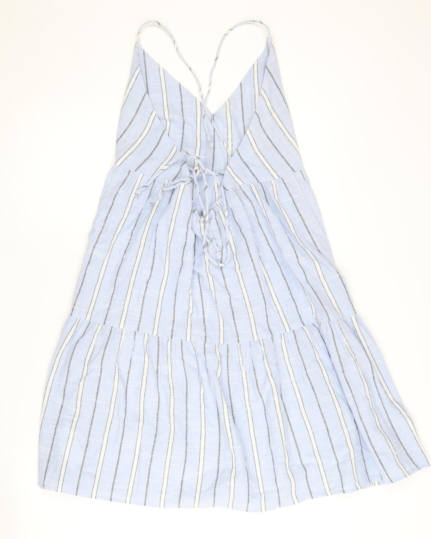 Mantaray Women's Blue Striped Cotton Summer Dress M