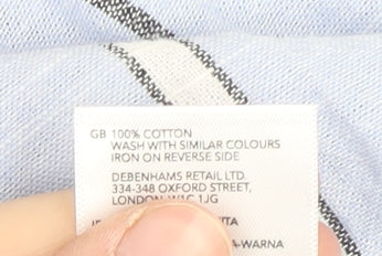 Mantaray Women's Blue Striped Cotton Summer Dress M