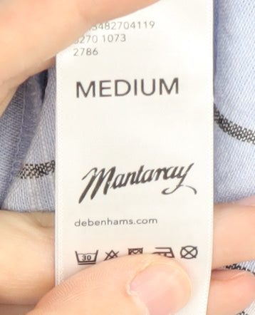 Mantaray Women's Blue Striped Cotton Summer Dress M