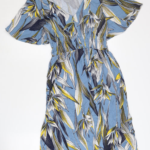 Cupshe Women’s Blue Floral V-Neck Dress M