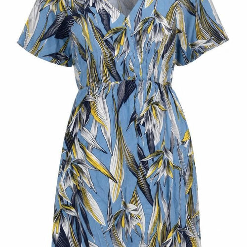 Cupshe Women’s Blue Floral V-Neck Dress M