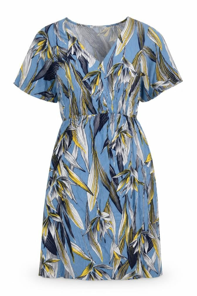 Cupshe Women’s Blue Floral V-Neck Dress M