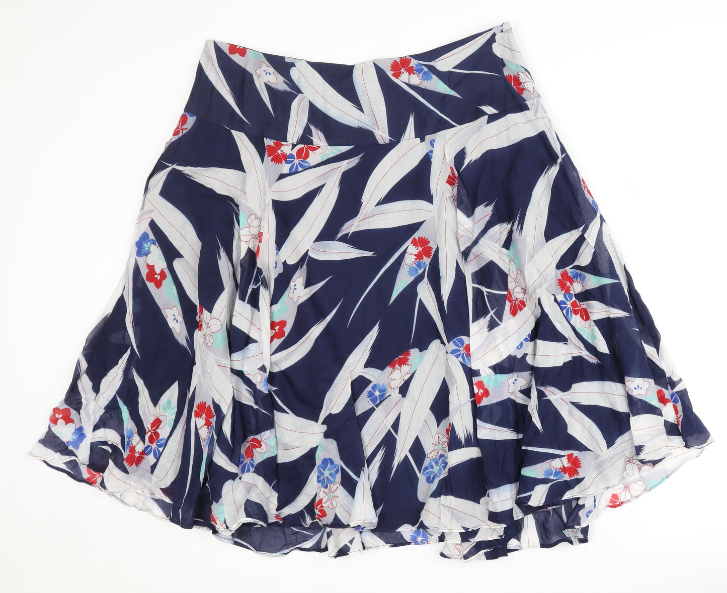 Monsoon Women's Blue Floral A-Line Skirt Size 16