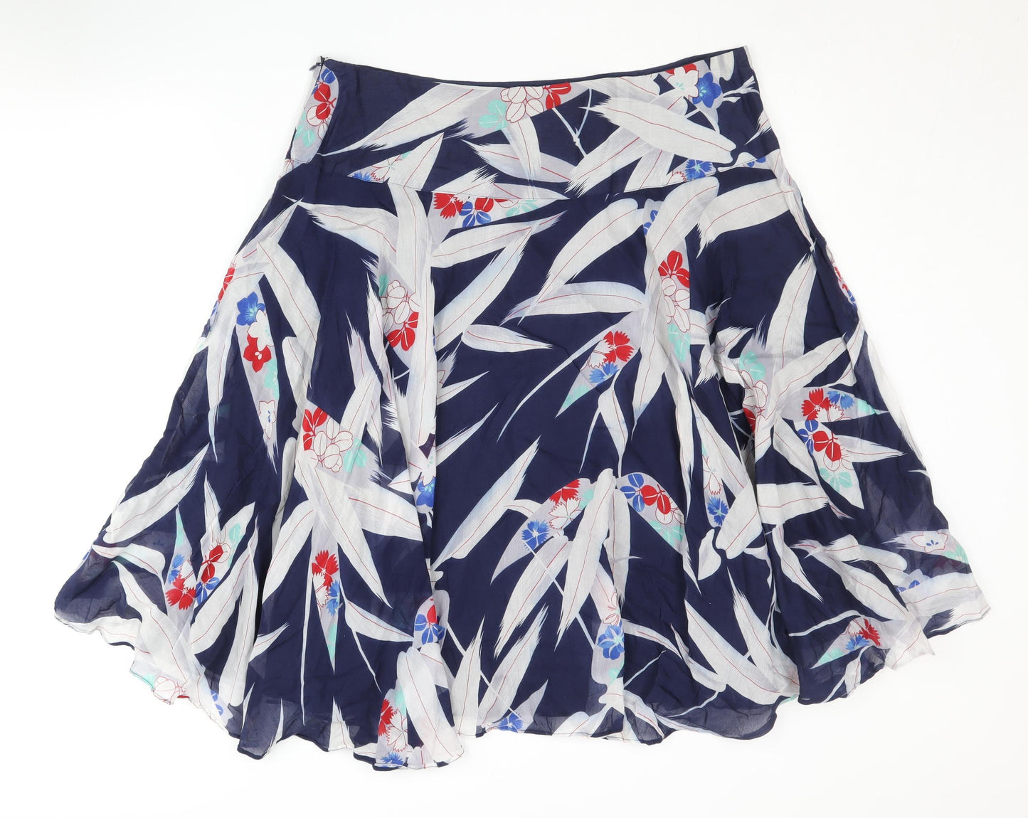 Monsoon Women's Blue Floral A-Line Skirt Size 16