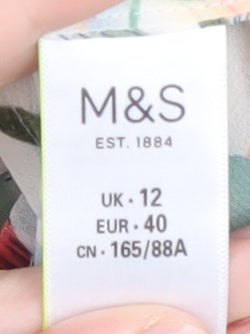 Marks and Spencer Women’s Floral Blouse, Size 12, V-Neck