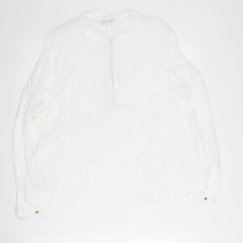 Next Women's White Long Sleeve Zip Top, Size 14