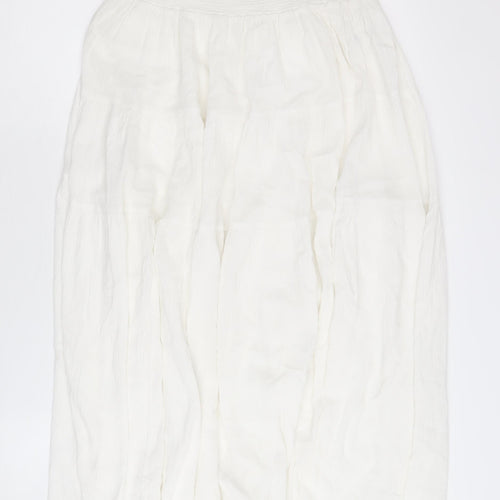 South Women's White Peasant Skirt Size 12 Long Cotton