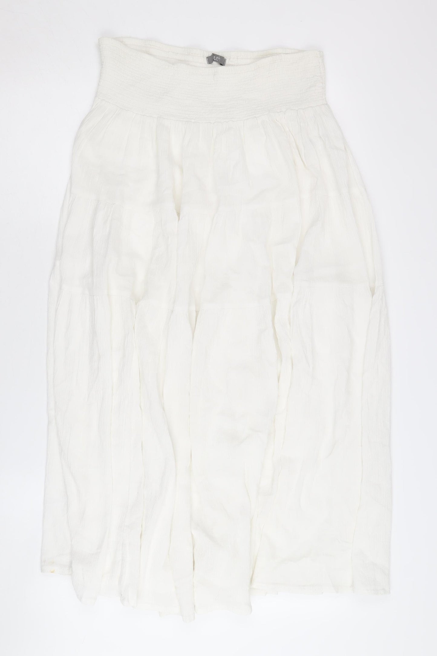 South Women's White Peasant Skirt Size 12 Long Cotton