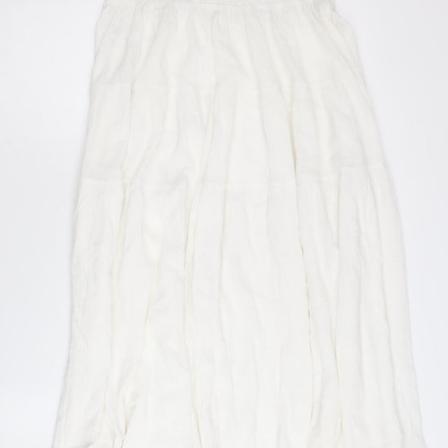 South Women's White Peasant Skirt Size 12 Long Cotton