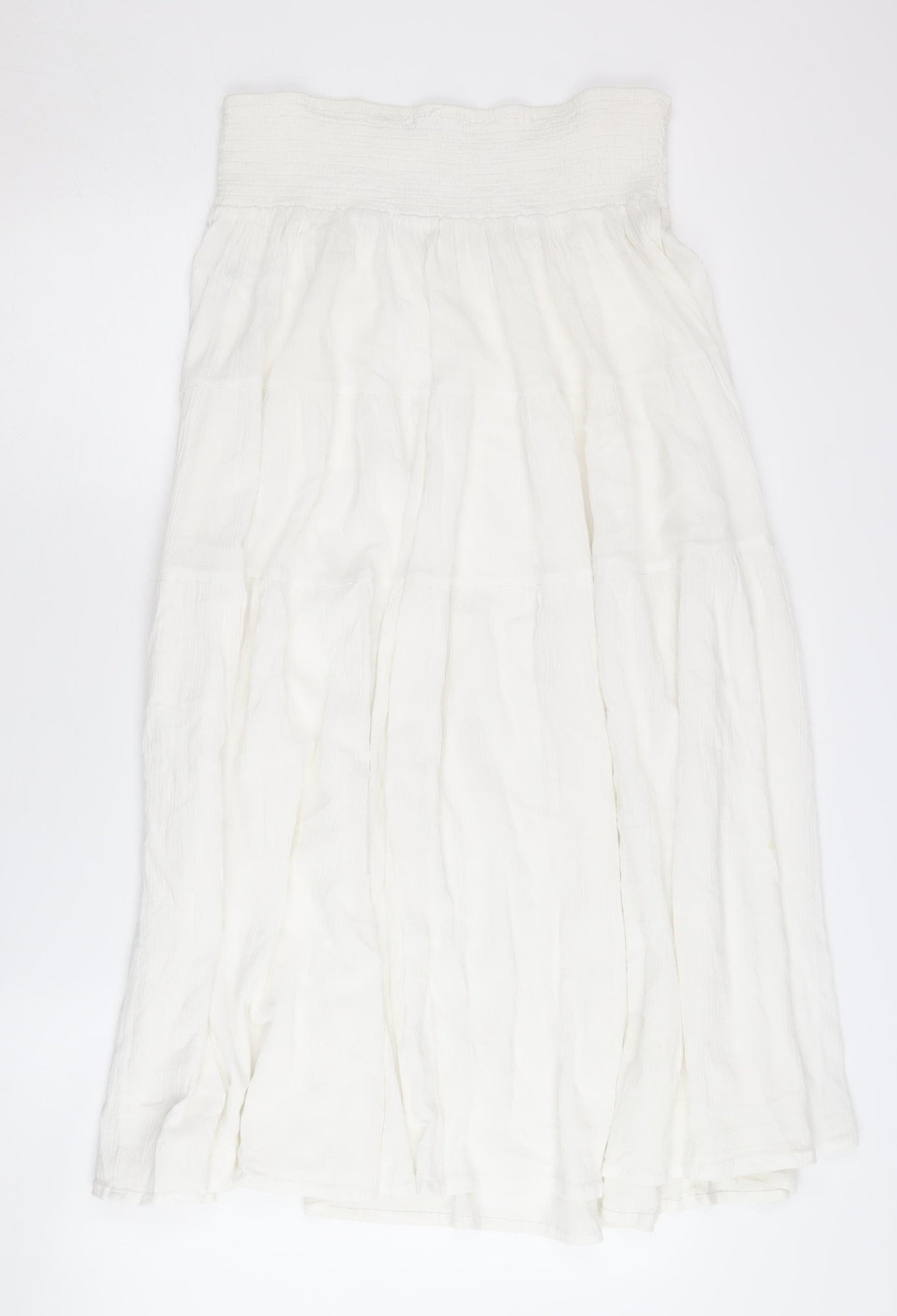 South Women's White Peasant Skirt Size 12 Long Cotton
