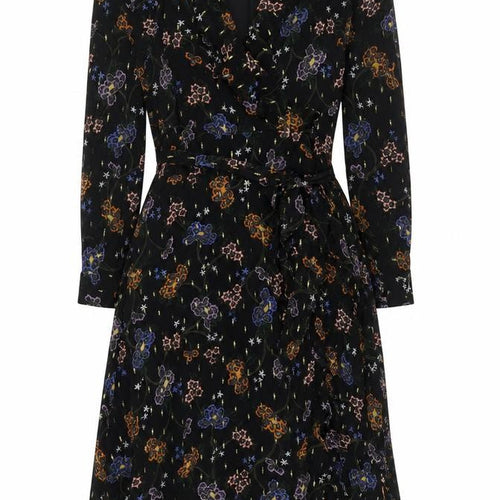Marks and Spencer Floral Black Dress Women Size 8