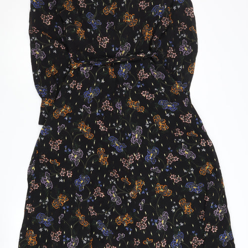 Marks and Spencer Floral Black Dress Women Size 8