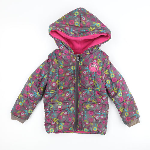 La Compagnie des Petits Girls' Floral Puffer Jacket, 3 Years