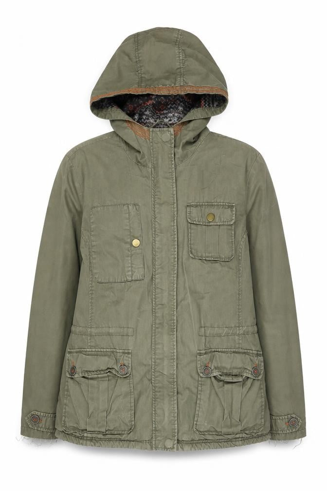 Front view of New Look Women's Green Parka Jacket, size 12
