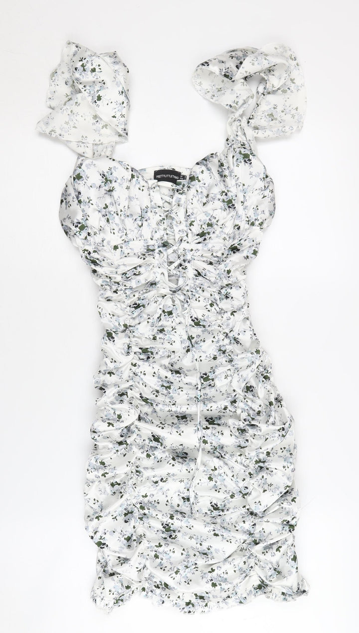 PrettyLittleThing Floral Bodycon Dress UK 6 Women