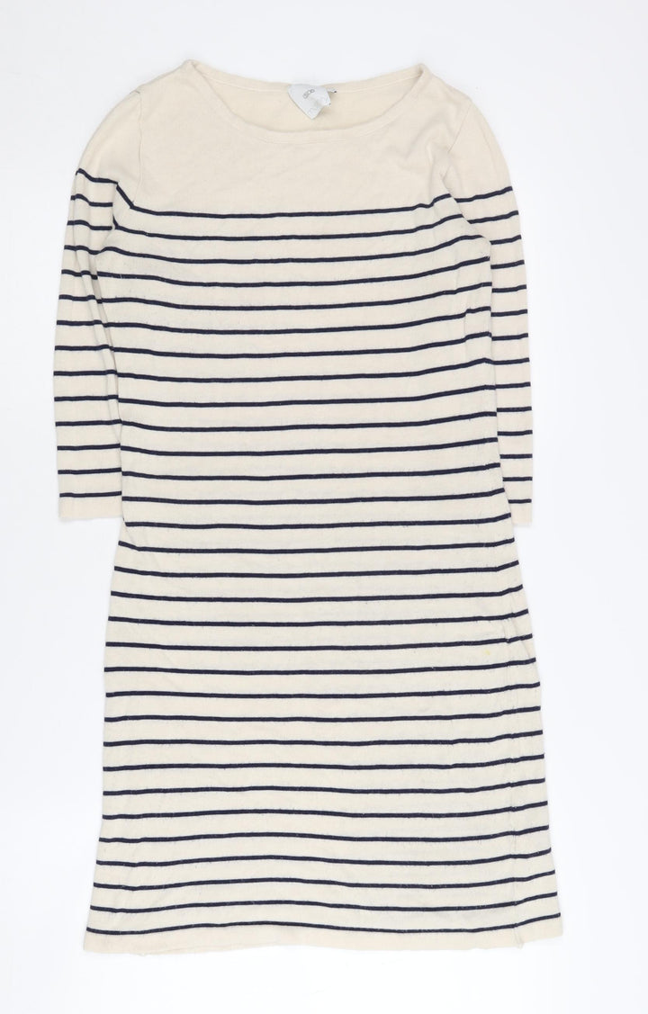 ASOS Maternity Beige Striped Shift Dress, Size 8