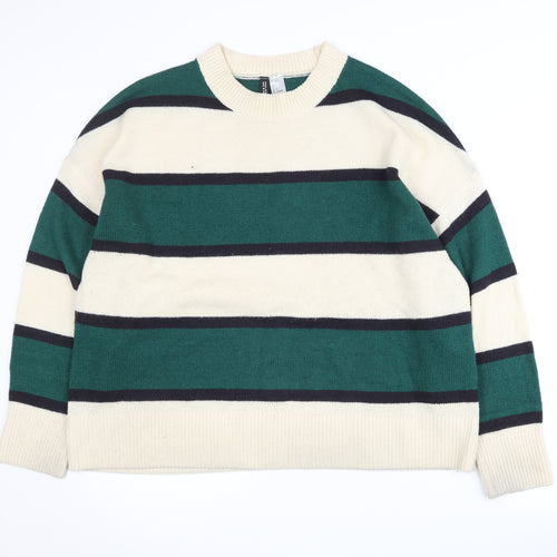 H&M Women's Multicoloured Stripe Jumper Size 12