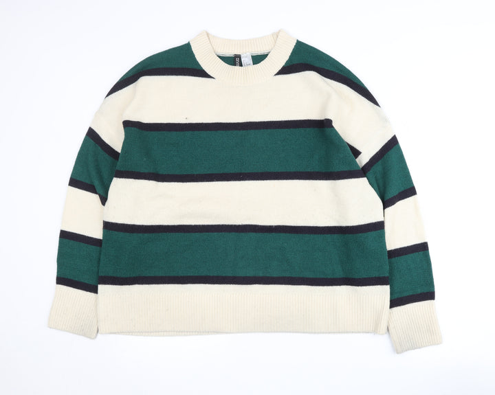 H&M Women's Multicoloured Stripe Jumper Size 12