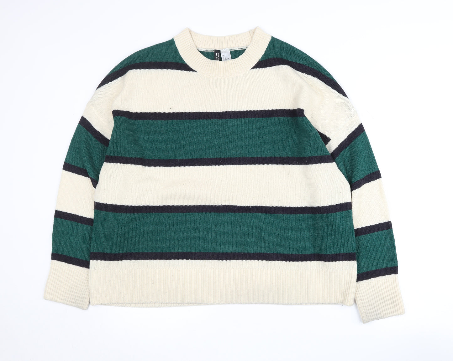 H&M Women's Multicoloured Stripe Jumper Size 12