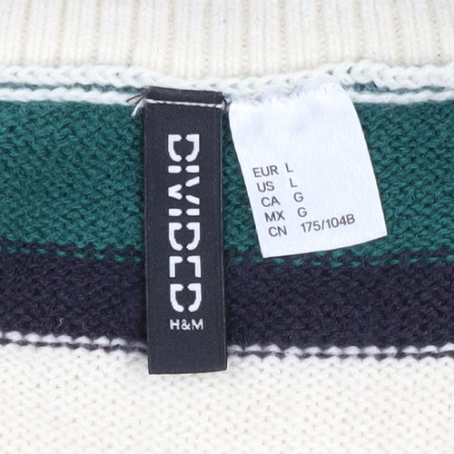 H&M Women's Multicoloured Stripe Jumper Size 12