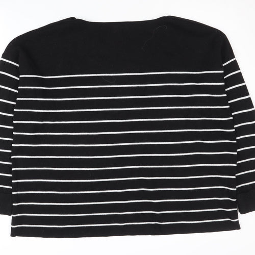 H&M Women's Black Striped Pullover Jumper L