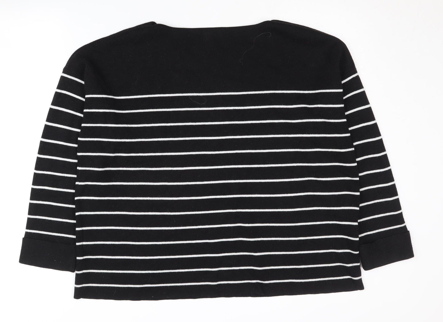 H&M Women's Black Striped Pullover Jumper L