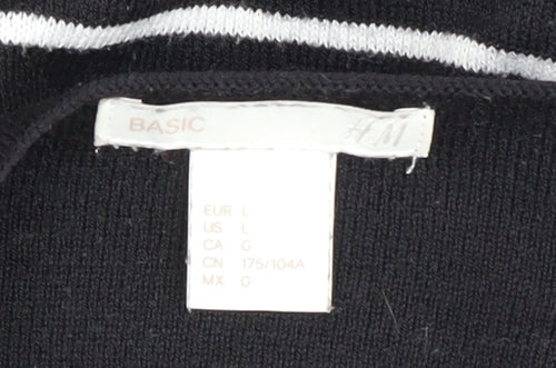 H&M Women's Black Striped Pullover Jumper L