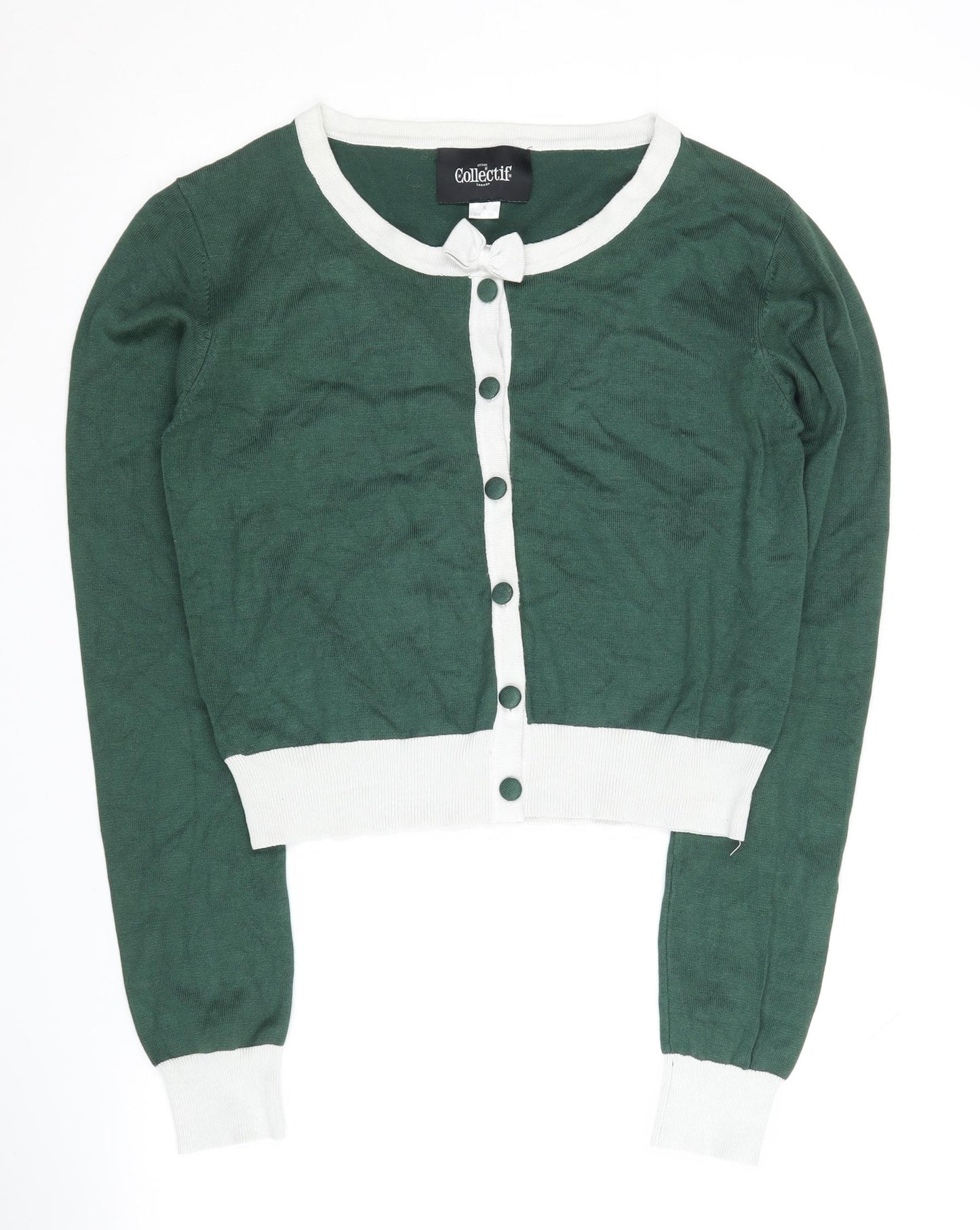 Collectif Women's Green Cardigan UK 10 Button Front