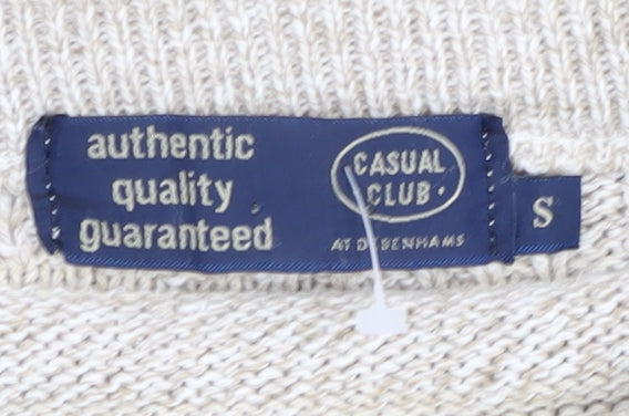CASUAL CLUB Men’s Beige Striped Pullover Jumper S