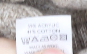 CASUAL CLUB Men’s Beige Striped Pullover Jumper S