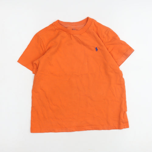 Polo Ralph Lauren Boys Orange T-Shirt M Casual Short Sleeve