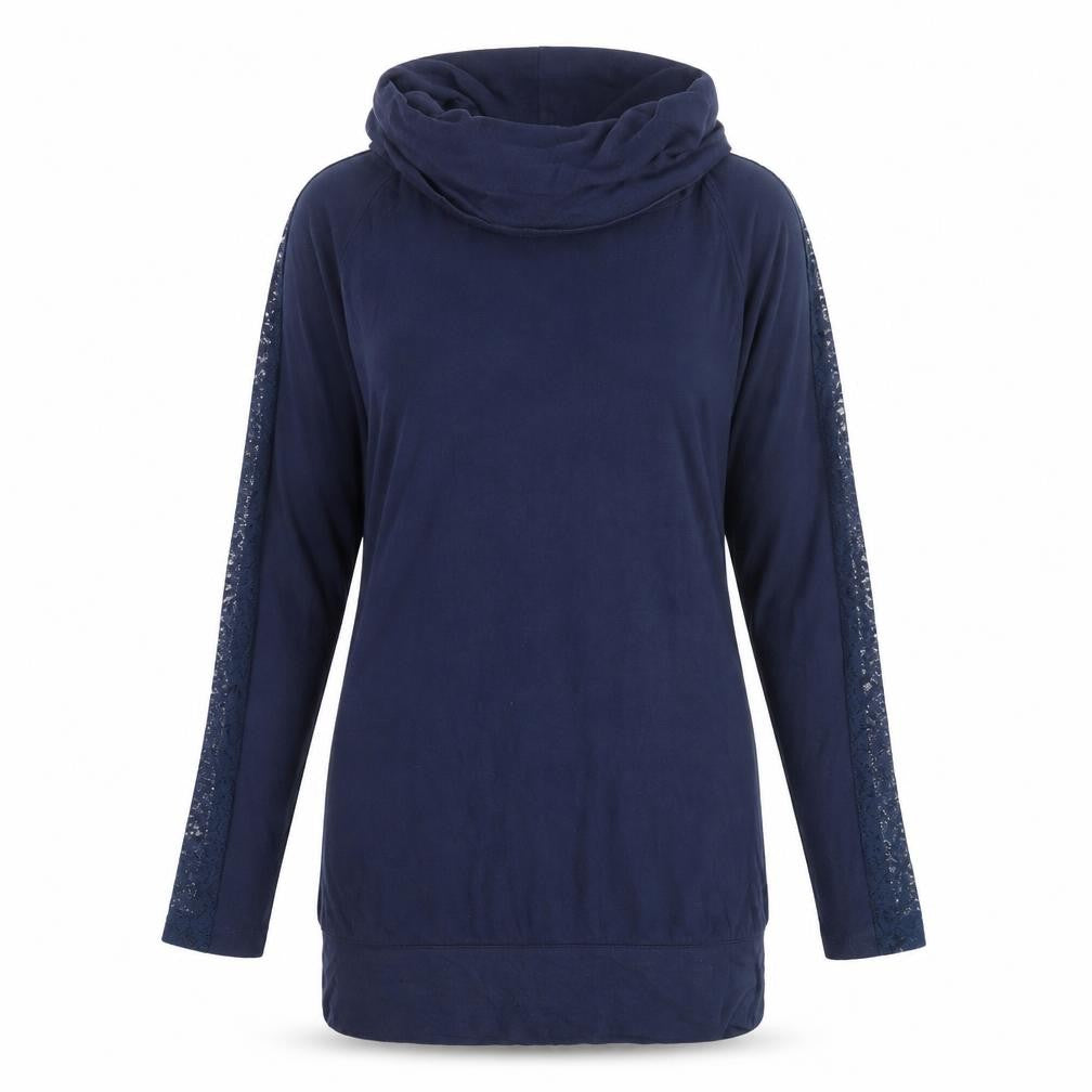 Front view of Vero Moda Women’s Blue Lace Long Sleeve Top L