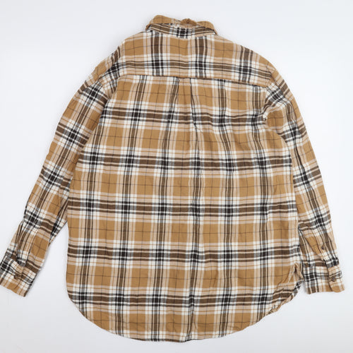 GAP Women's XS Brown Plaid Button-Up Shirt