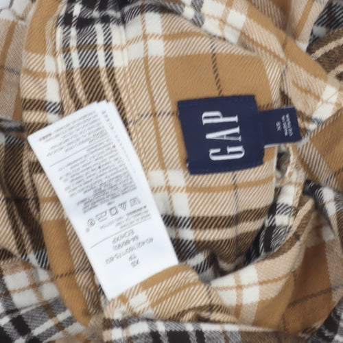 GAP Women's XS Brown Plaid Button-Up Shirt