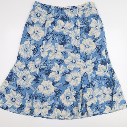 Eastex Women's Blue Floral A-Line Skirt Size 16