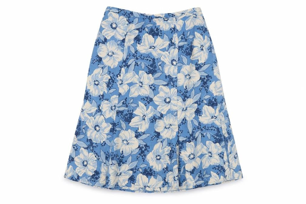 Eastex Women's Blue Floral A-Line Skirt Size 16