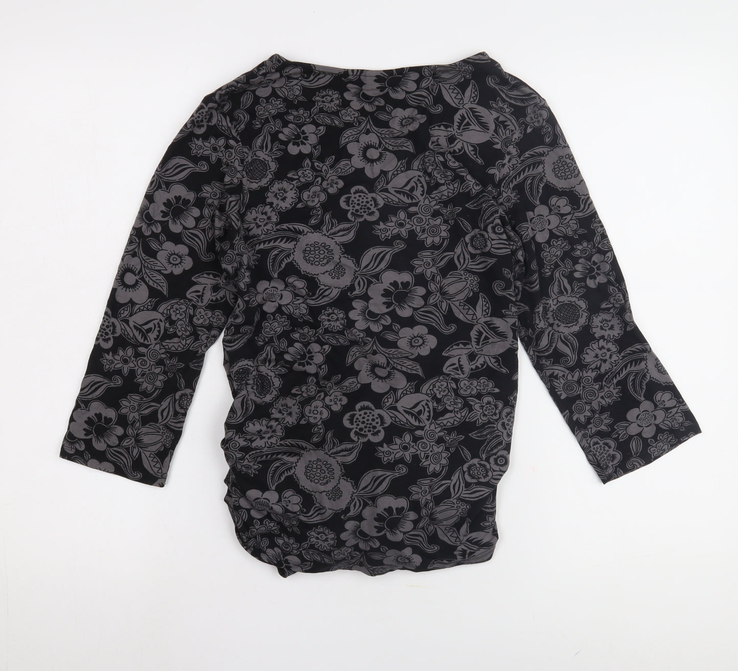 JoJo Maman Bébé Black Floral Wrap Blouse for Women M